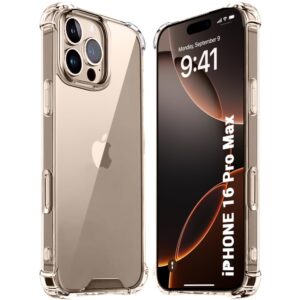 iPhone 16 Pro Max Back Cover, Crystal Clear Back Cover | 360 Degree Protection | Shock Proof Design | Transparent Back Cover Case